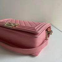 Chanel Old Medium Boy Quilted Caviar Gold Hardware