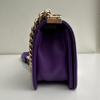 Chanel Small Boy Purple Caviar Lambskin LGHW
