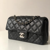 Chanel Caviar Black Quilted Classic Flap Mini SHW