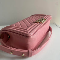 Chanel Old Medium Boy Quilted Caviar Gold Hardware