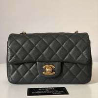 Chanel Caviar Black Quilted Classic Flap Mini GHW