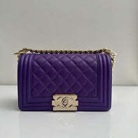Chanel Small Boy Purple Caviar Lambskin LGHW