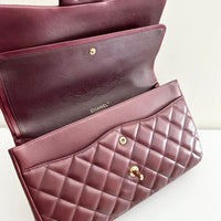 CHANEL Jumbo Classic Double Flap Burgundy Lambskin GHW