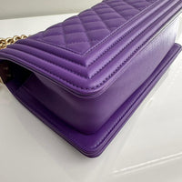 Chanel Small Boy Purple Caviar Lambskin LGHW