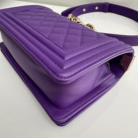 Chanel Small Boy Purple Caviar Lambskin LGHW