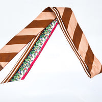 FENDI Wrappy Floral Silk Bandeau Leather Tipped