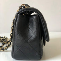 Chanel 17B Caviar Black Quilted Classic Flap Mini GHW