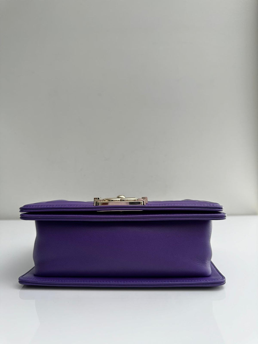 Chanel Small Boy Purple Caviar Lambskin LGHW