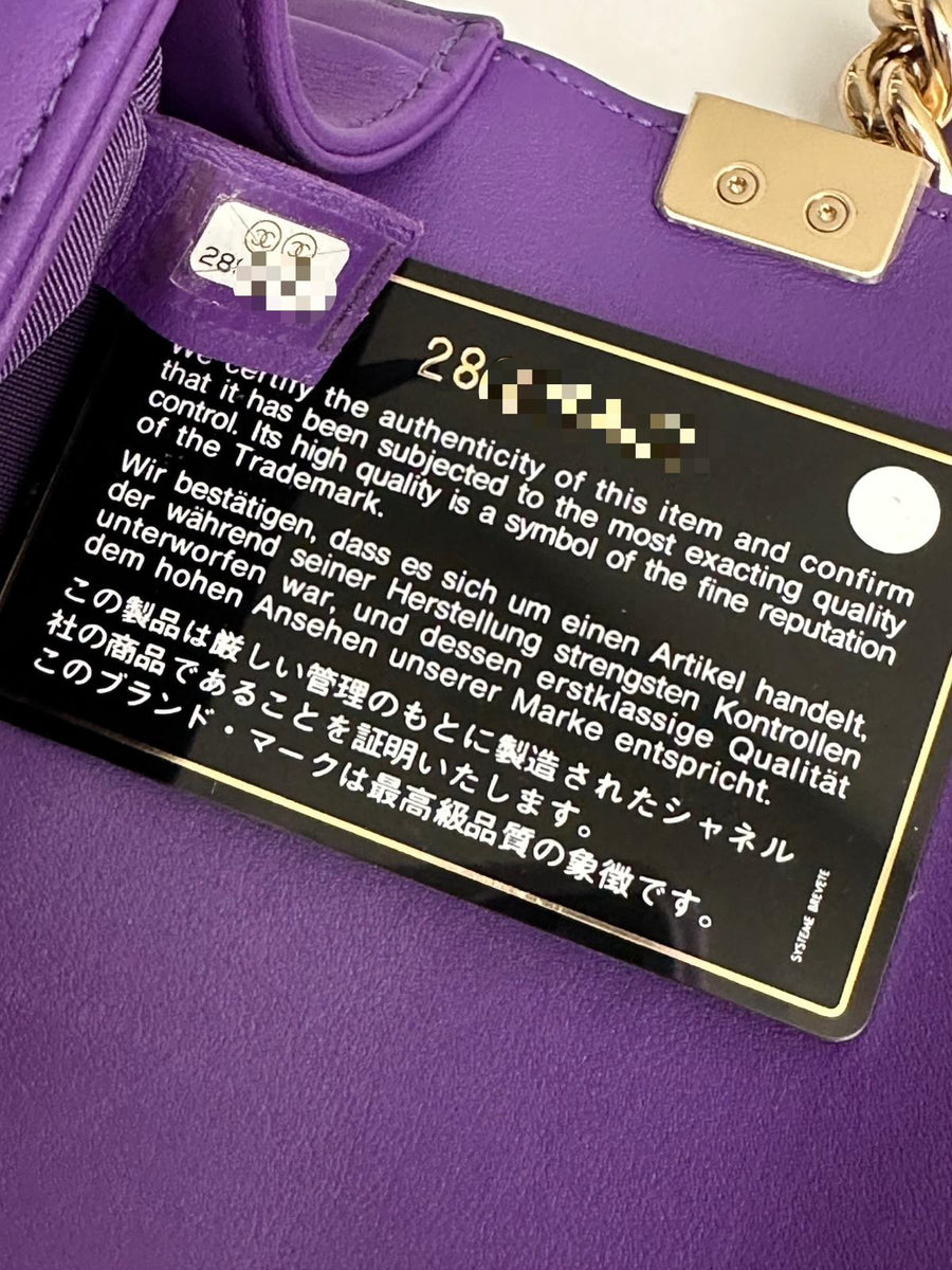 Chanel Small Boy Purple Caviar Lambskin LGHW