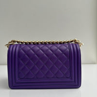 Chanel Small Boy Purple Caviar Lambskin LGHW