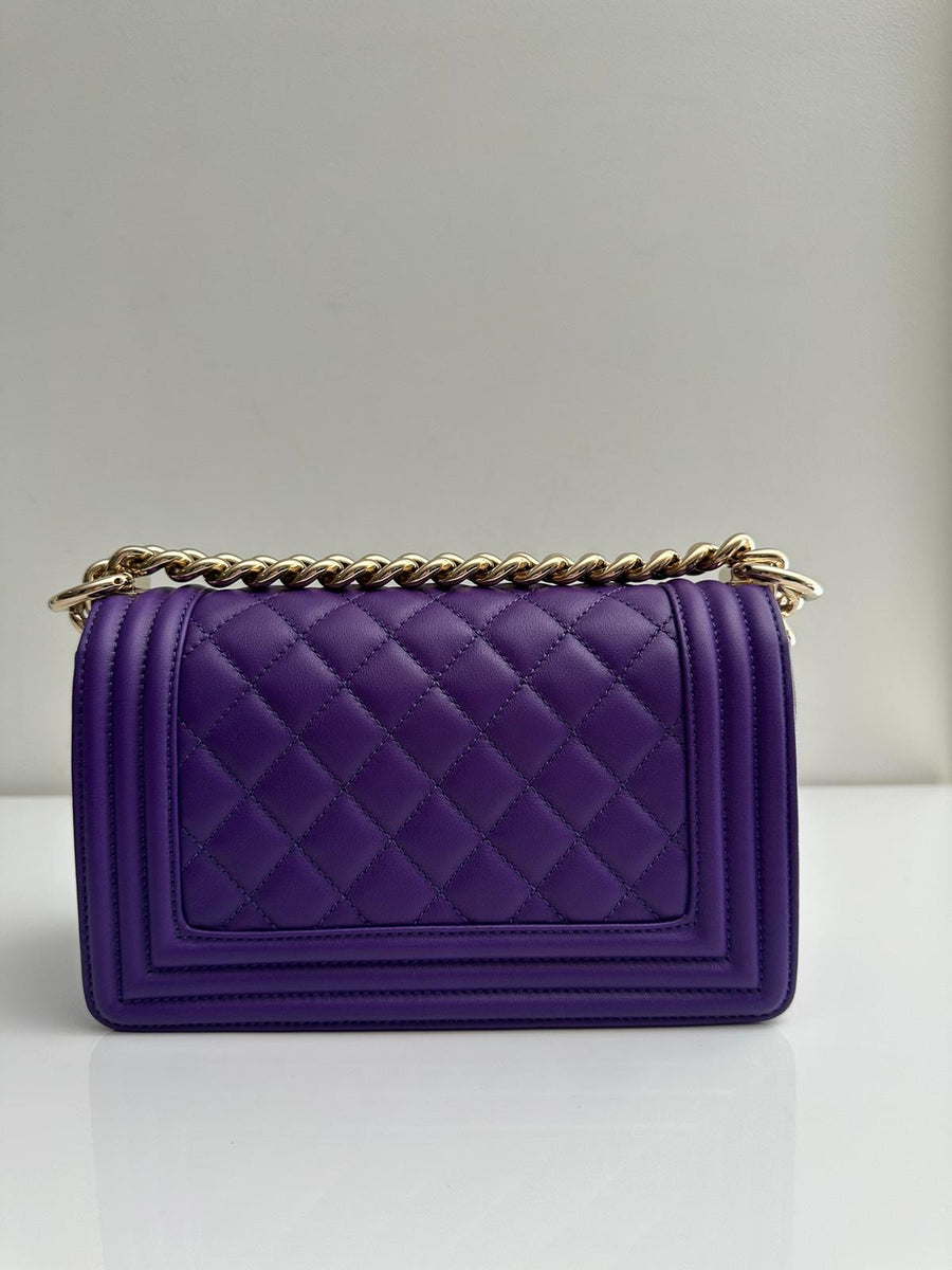 Chanel Small Boy Purple Caviar Lambskin LGHW