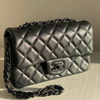 Chanel So Black Lambskin Classic Flap Mini So Black Hardware