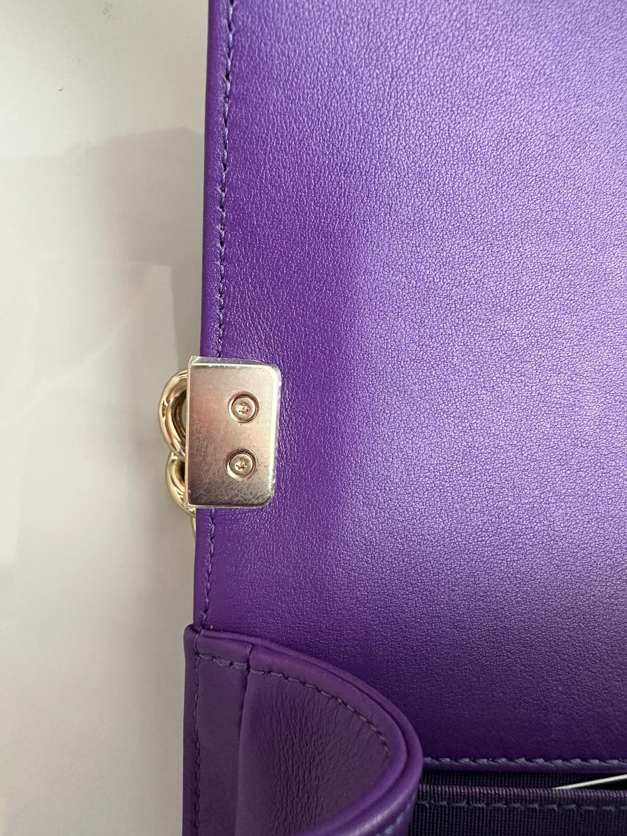 Chanel Small Boy Purple Caviar Lambskin LGHW