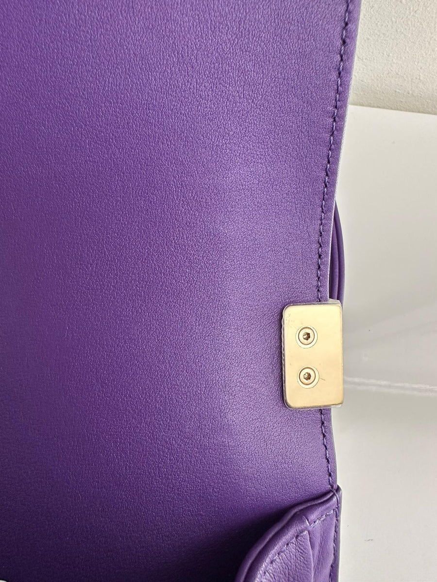 Chanel Small Boy Purple Caviar Lambskin LGHW