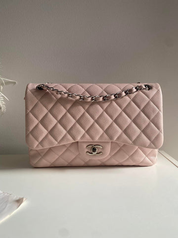 CHANEL Jumbo Classic Double Flap Pink Caviar SHW