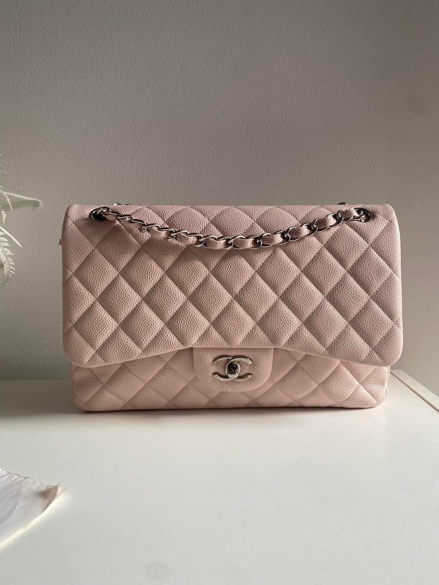 CHANEL Jumbo Classic Double Flap Pink Caviar SHW