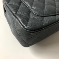 Chanel 18B Dark Grey Caviar Classic Flap Mini GHW.