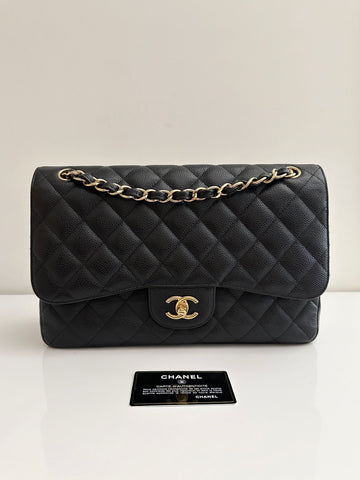 CHANEL Jumbo Classic Double Flap Black Caviar GHW
