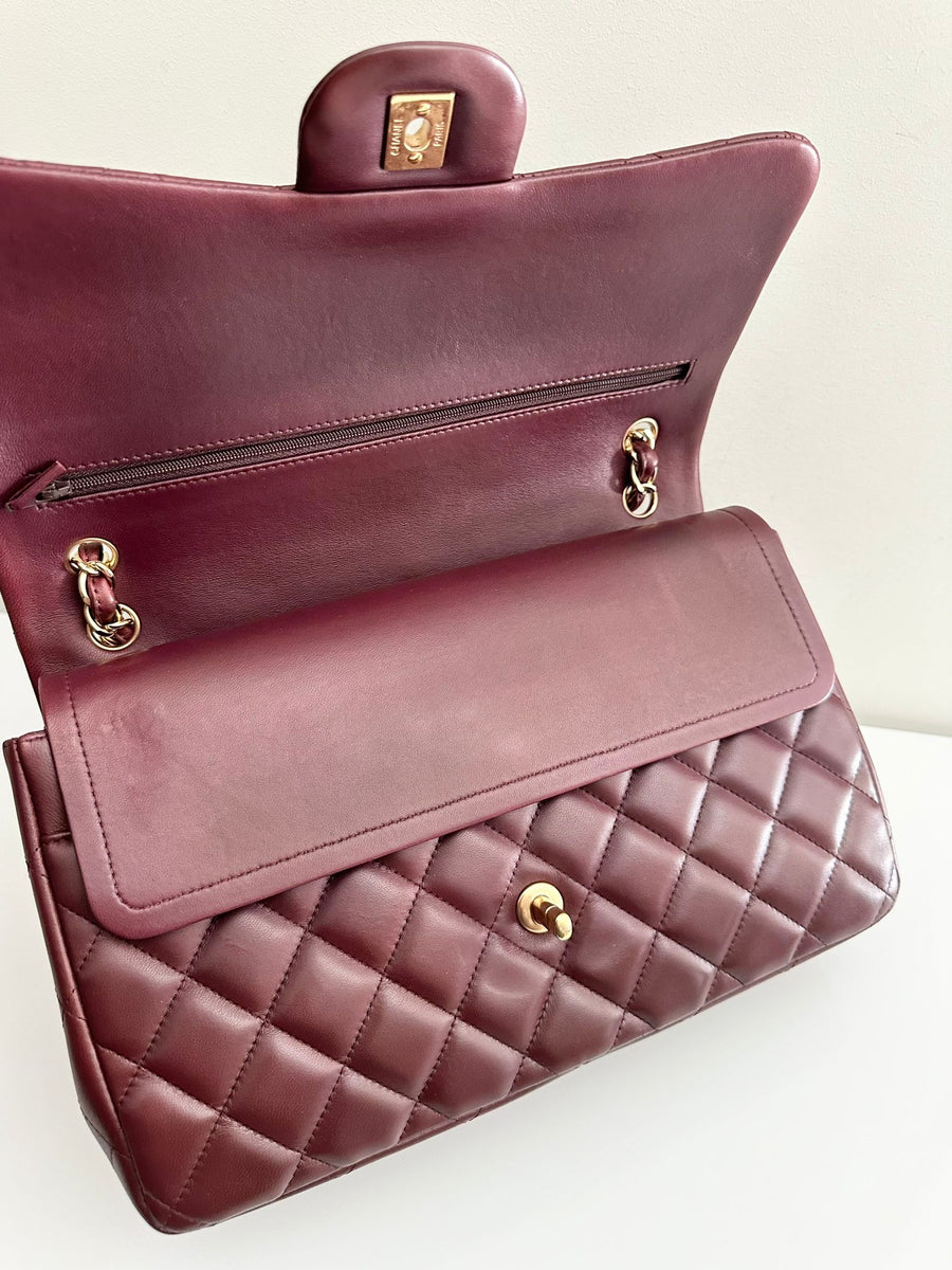 CHANEL Jumbo Classic Double Flap Burgundy Lambskin GHW
