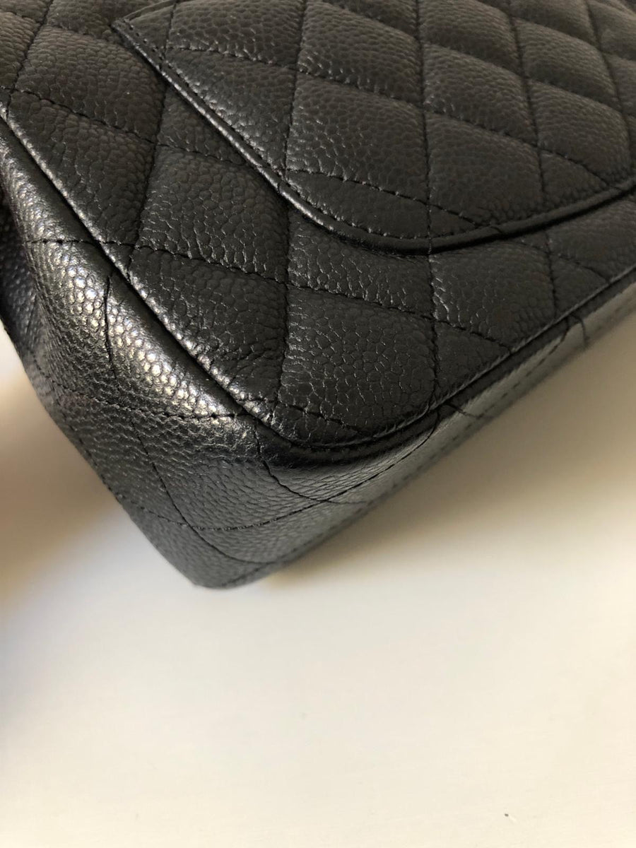 Chanel Caviar Black Quilted Classic Flap Mini GHW