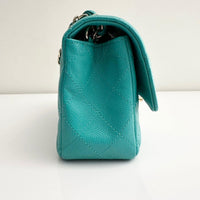 CHANEL Tiffany Green Caviar Classic Flap Mini GHW