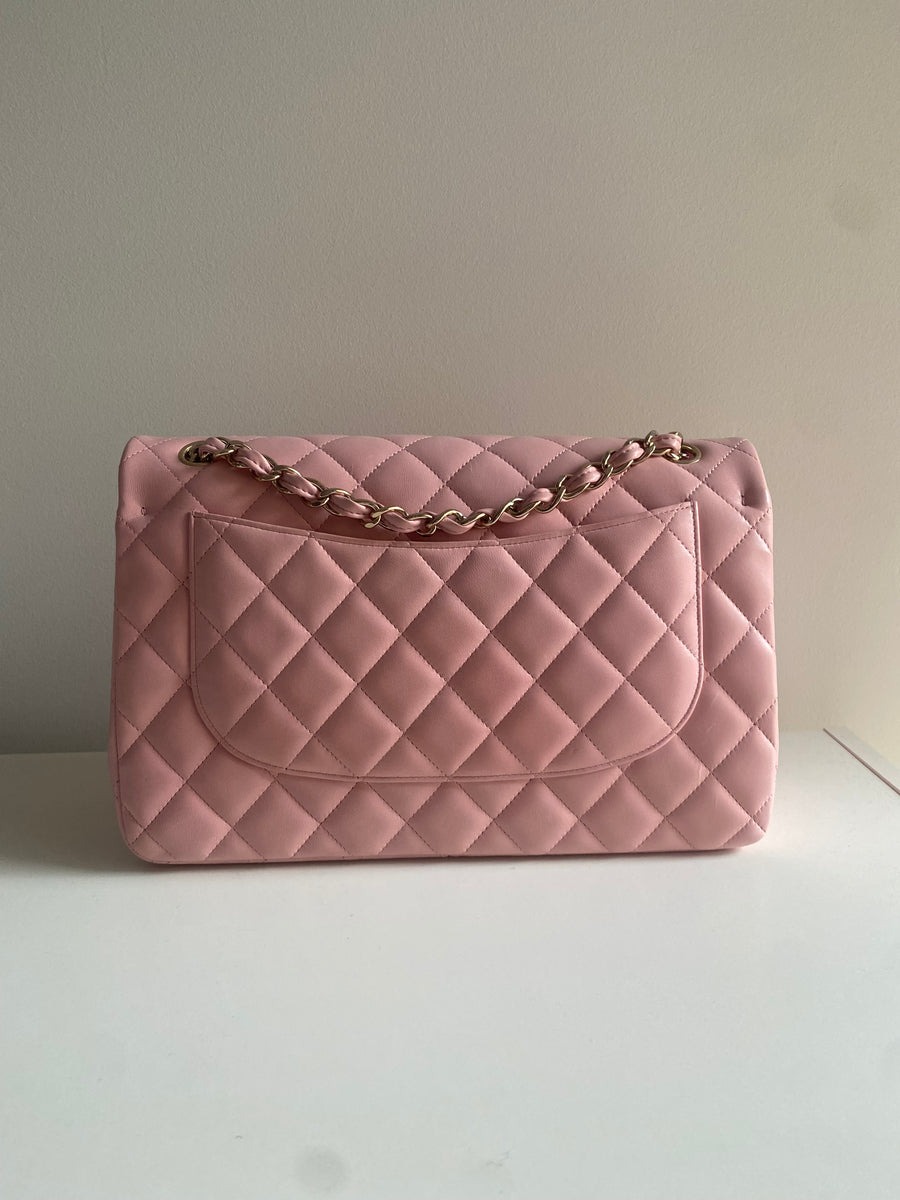 CHANEL Jumbo Classic Double Flap Pink Lambskin GHW