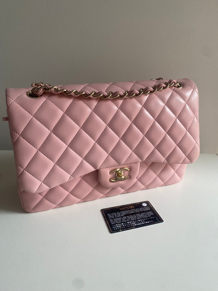 CHANEL Jumbo Classic Double Flap Pink Lambskin GHW