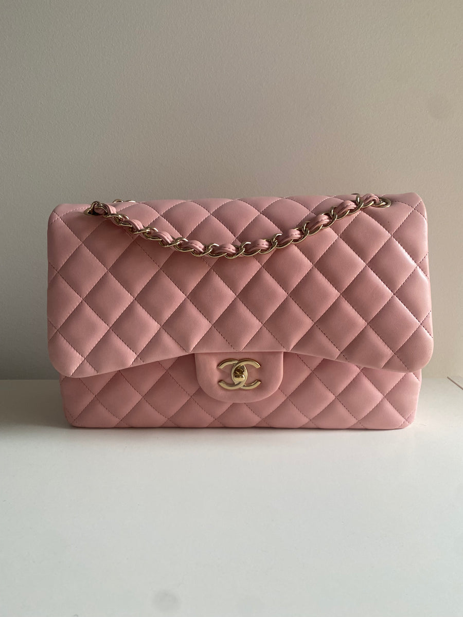 CHANEL Jumbo Classic Double Flap Pink Lambskin GHW