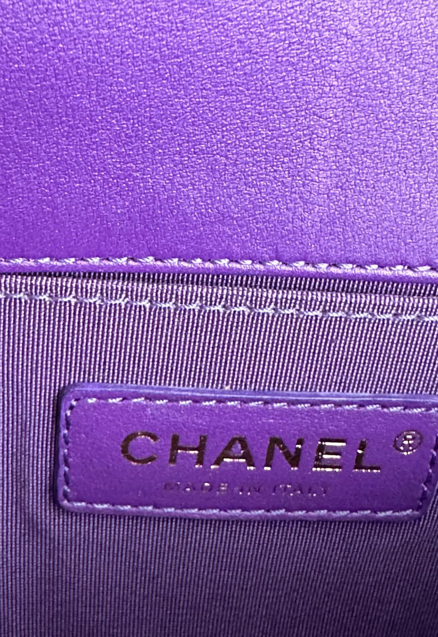 Chanel Small Boy Purple Caviar Lambskin LGHW