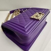 Chanel Small Boy Purple Caviar Lambskin LGHW