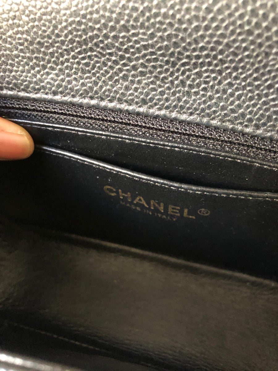 Chanel Caviar Black Quilted Classic Flap Mini GHW