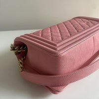 Chanel Old Medium Boy Quilted Caviar Gold Hardware