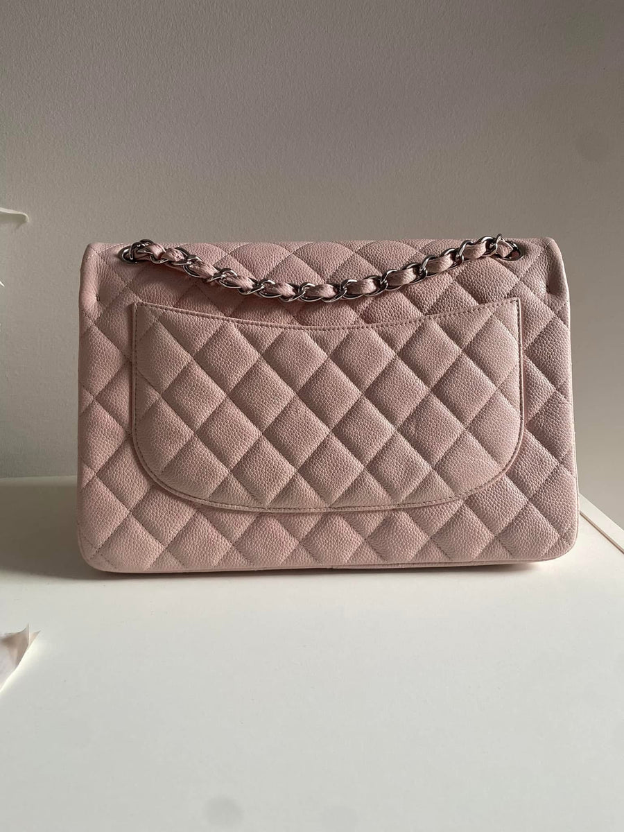 CHANEL Jumbo Classic Double Flap Pink Caviar SHW