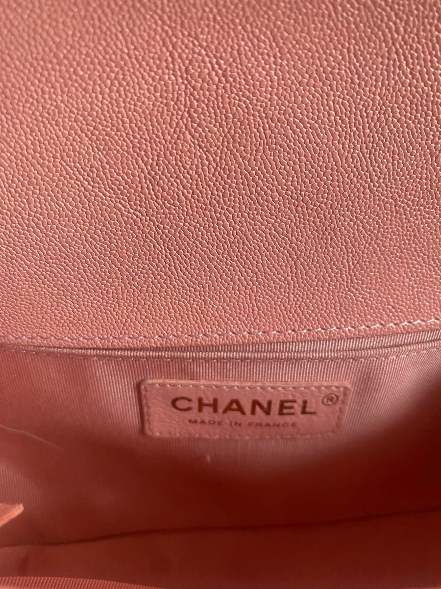 Chanel Old Medium Boy Quilted Caviar Gold Hardware