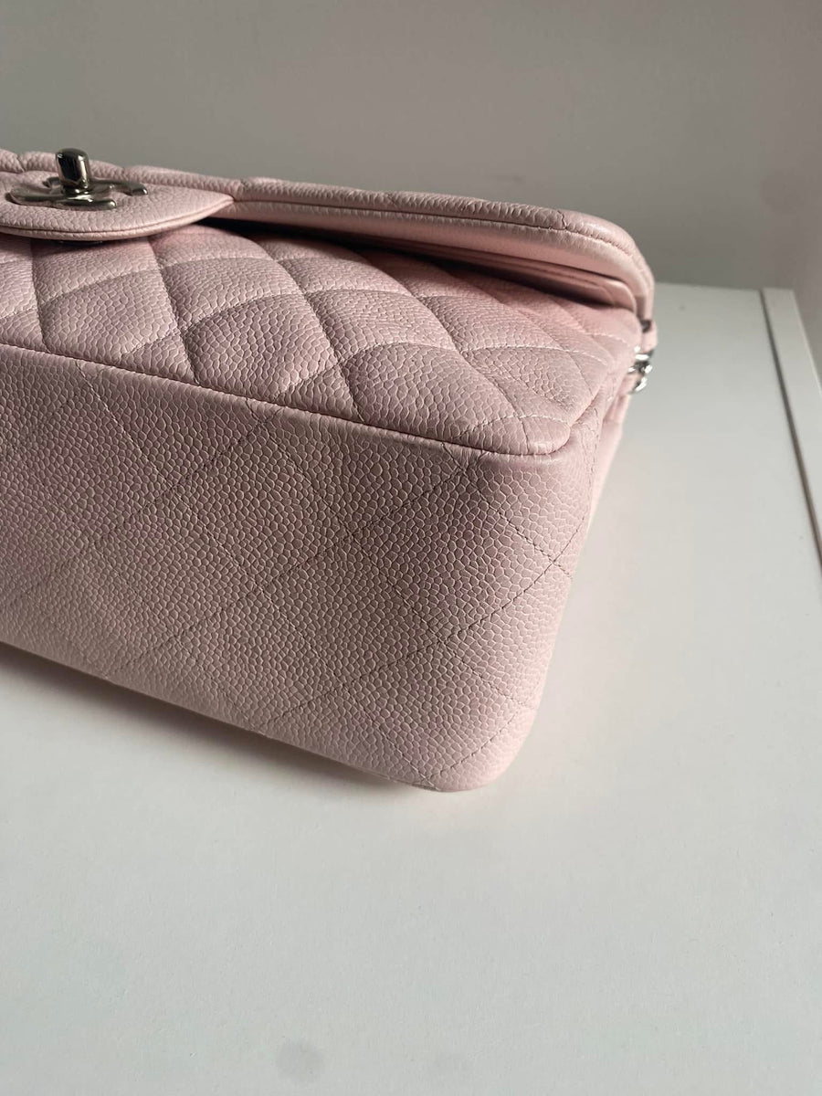 CHANEL Jumbo Classic Double Flap Pink Caviar SHW
