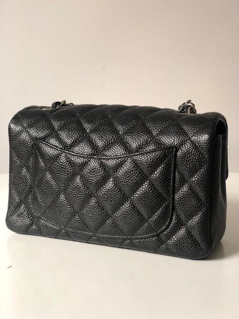 Chanel Caviar Black Quilted Classic Flap Mini SHW