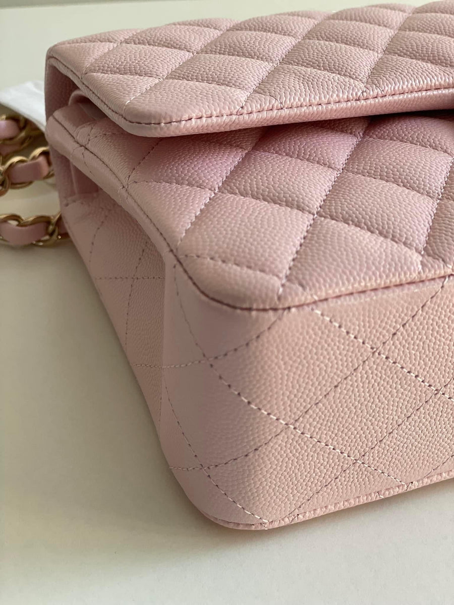 Chanel Classic Medium Flap Caviar 22S Pink Gold Hardware