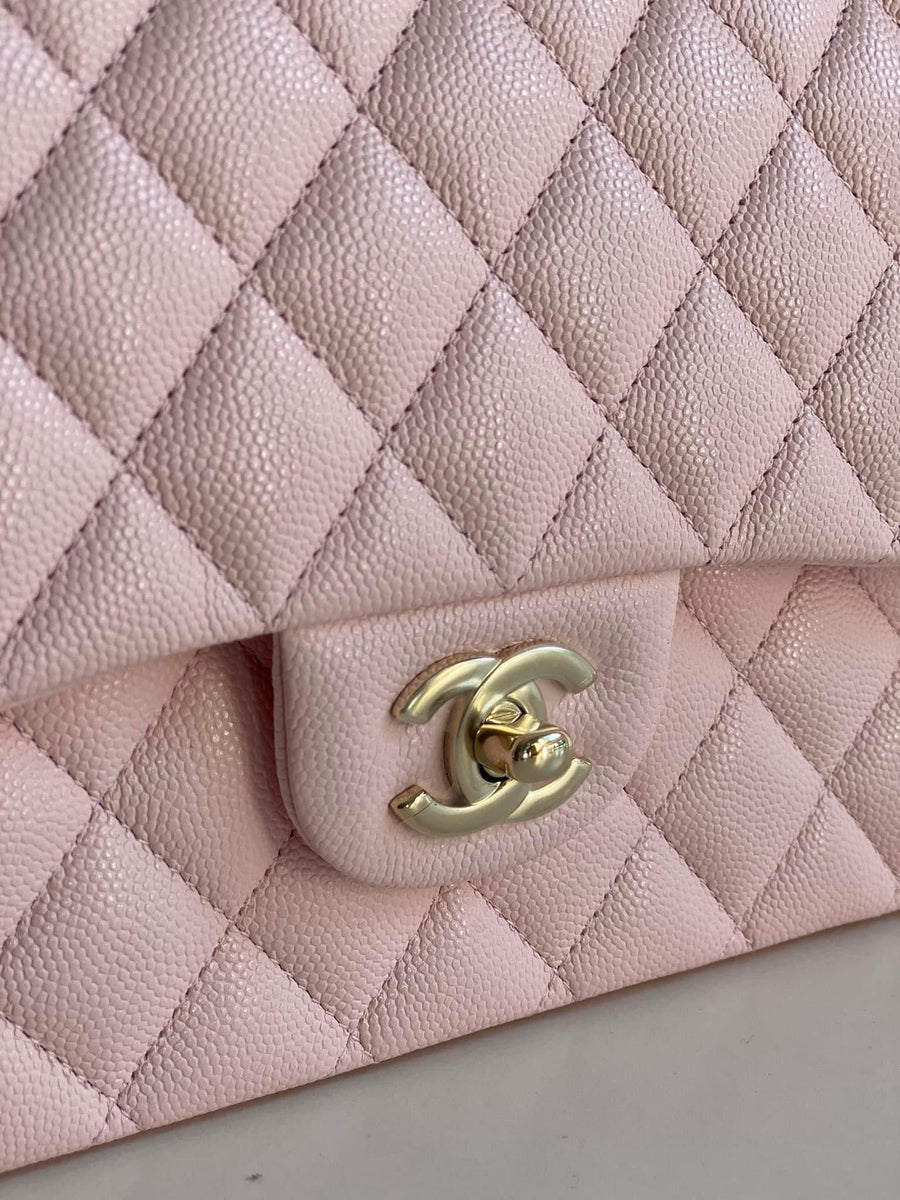 Chanel Classic Medium Flap Caviar 22S Pink Gold Hardware