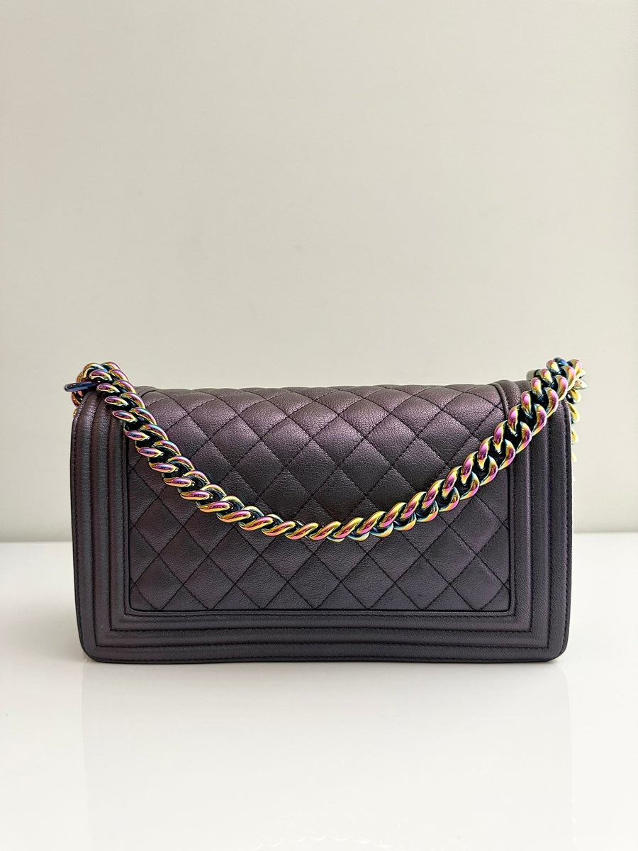 CHANEL Old Medium Boy Purple Mermaid