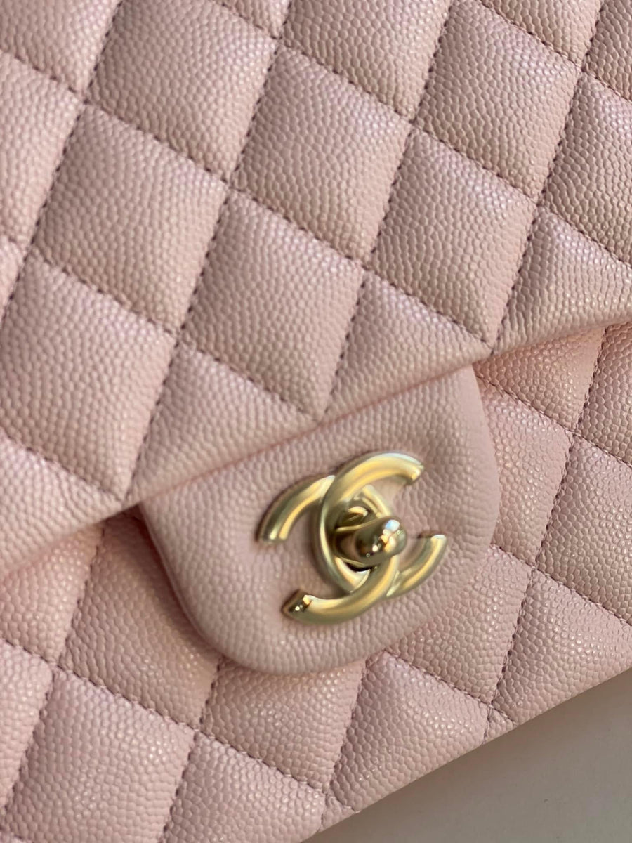 Chanel Classic Medium Flap Caviar 22S Pink Gold Hardware
