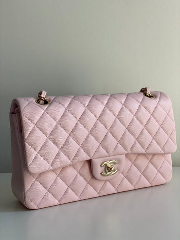 Chanel Classic Medium Flap Caviar 22S Pink Gold Hardware