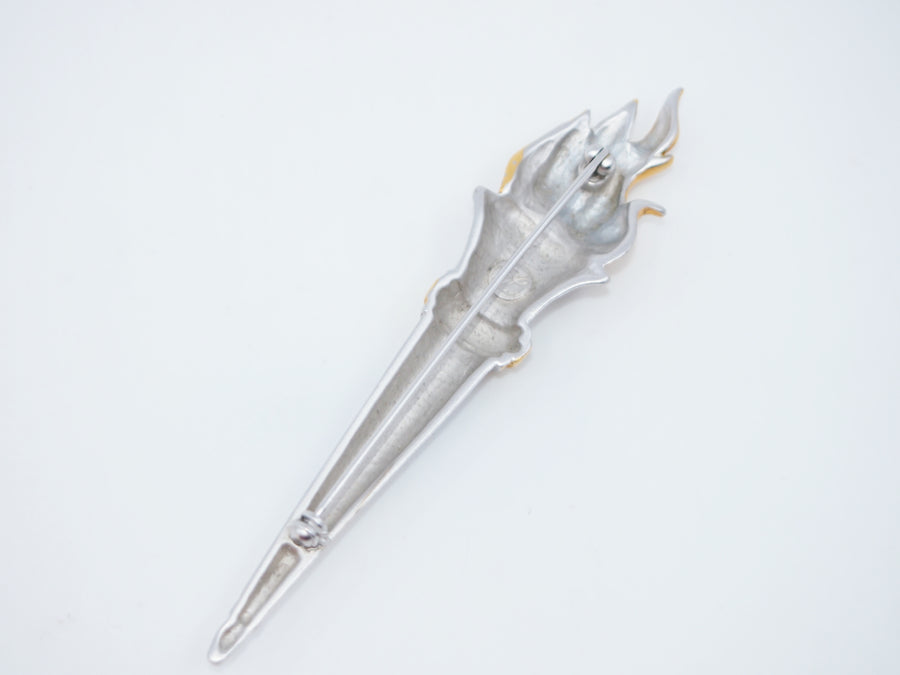 KARL LAGERFELD Rare Vintage Torch Pin Brooch