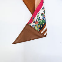 FENDI Wrappy Floral Silk Bandeau Leather Tipped