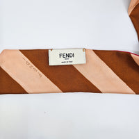 FENDI Wrappy Floral Silk Bandeau Leather Tipped