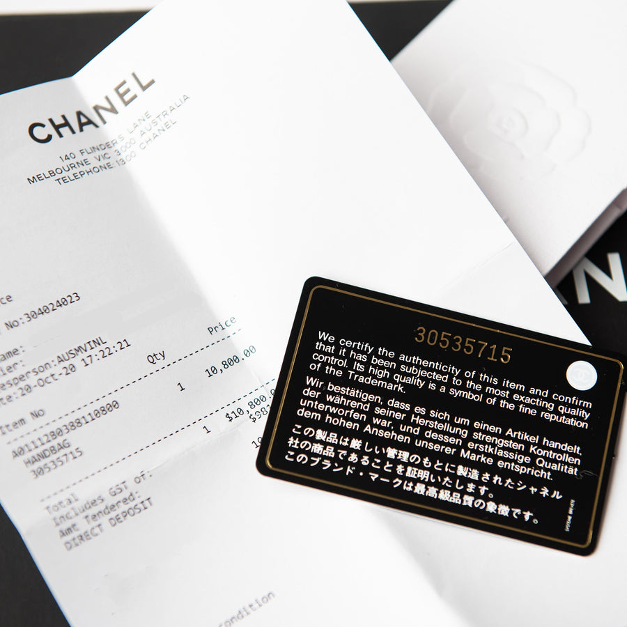 CHANEL 20B Iridescent Ivory Medium Classic Double Flap