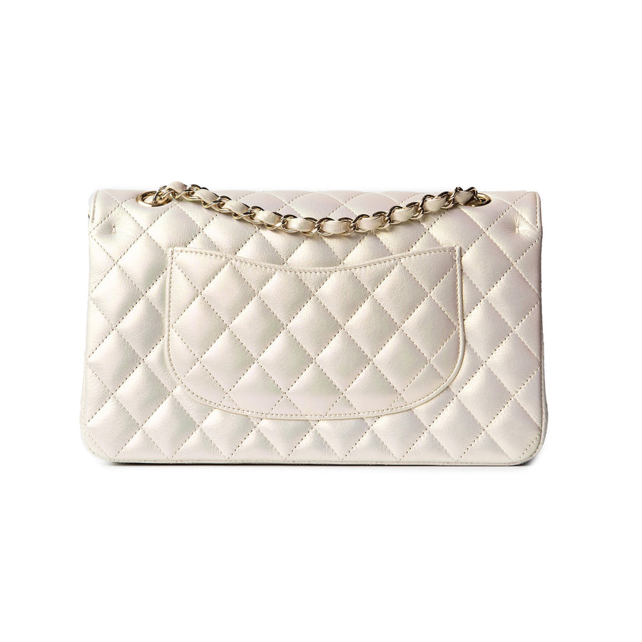 CHANEL 20B Iridescent Ivory Medium Classic Double Flap – eurotrash