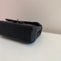 CHANEL Chanel Caviar Black Quilted Classic Flap Mini SHW
