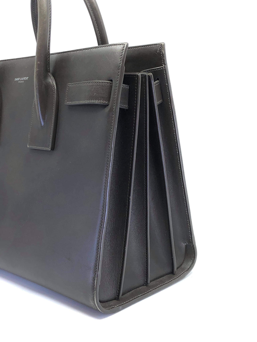 Black SAINT LAURENT Sac De Jour in Red Velvet Smooth Leather