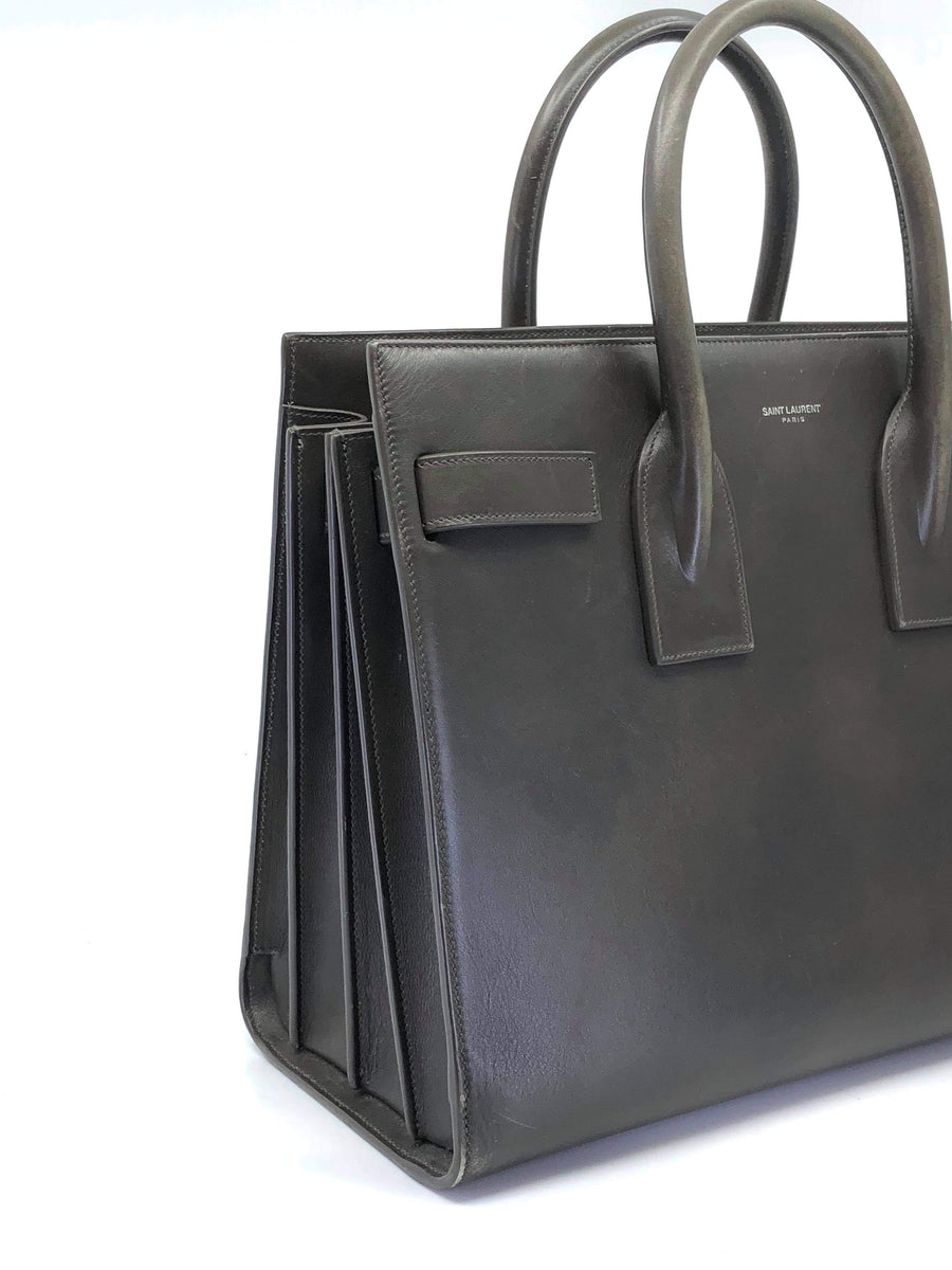 Dark Slate Gray SAINT LAURENT Sac De Jour in Red Velvet Smooth Leather