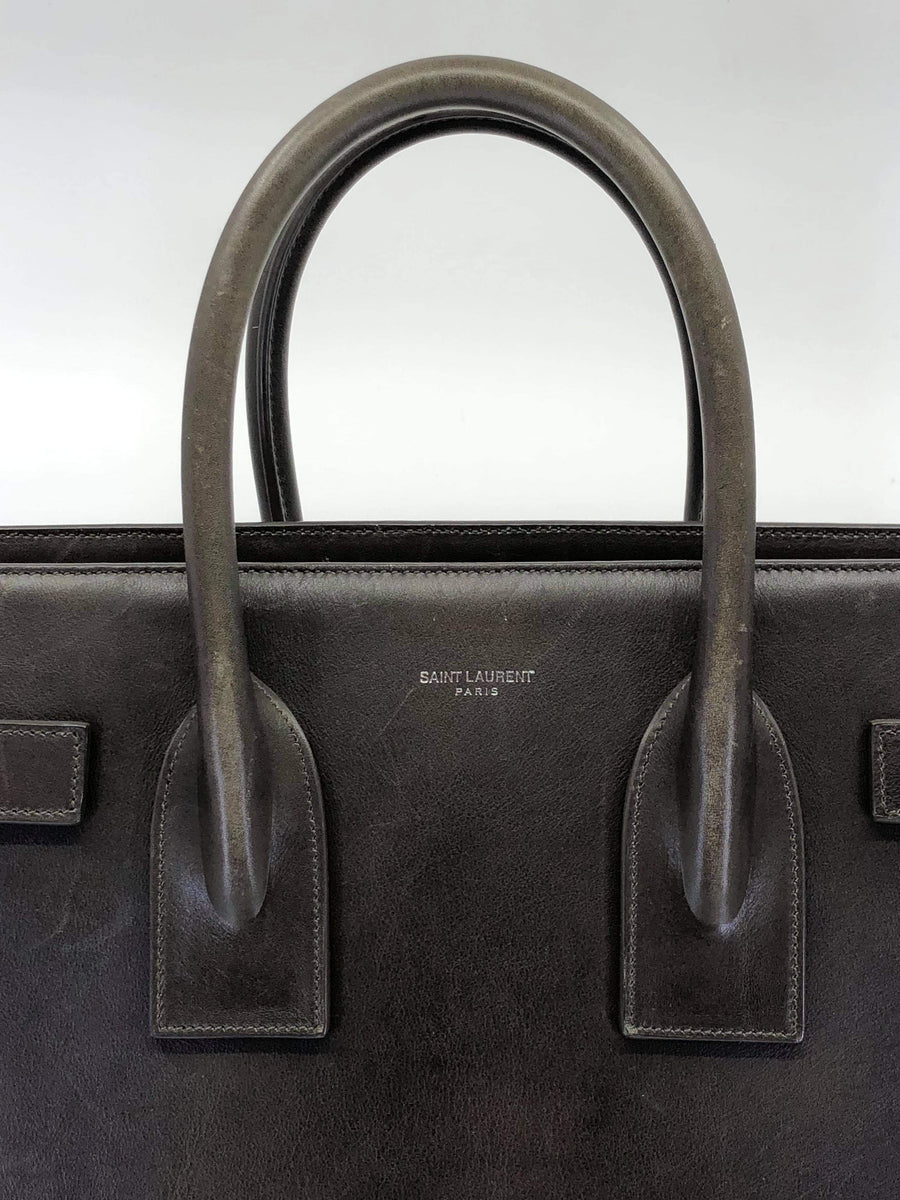 White Smoke SAINT LAURENT Sac De Jour in Red Velvet Smooth Leather